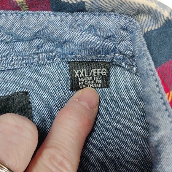 Weather proof men's long sleeves button down flannel shirt size 2X - Picture 3 of 13